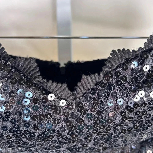 City Triangle Sequin Party Dress Size 1 Small Pearl Rhinestone New Year’s Formal - Picture 5 of 11